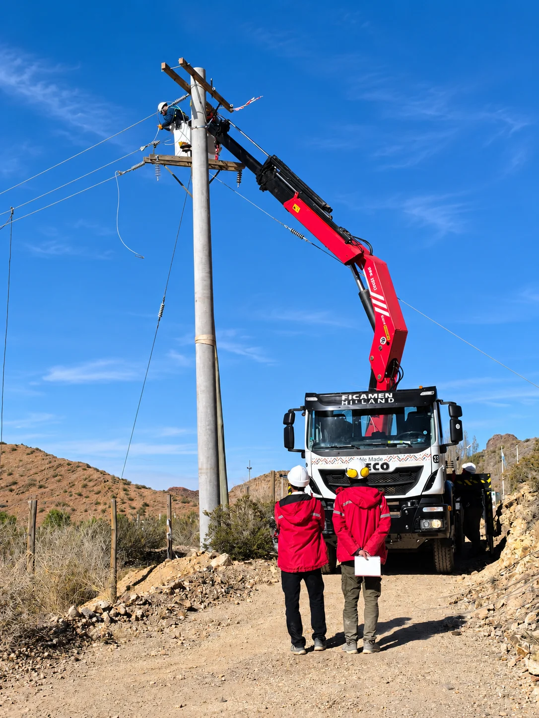 Trabajo eléctrico en una instalación exterior